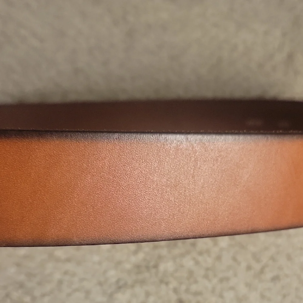 Fossil Brown Leather Belt with Gold Buckle, Girls M, 37